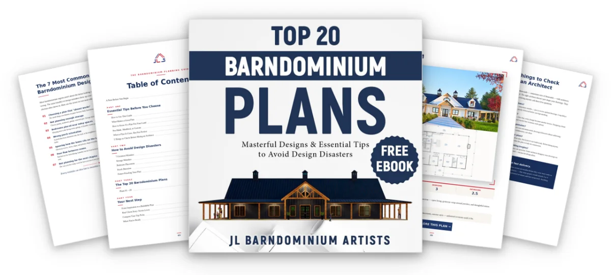 Top 20 Barndo Plans – free guide by JL Barndominium Artists